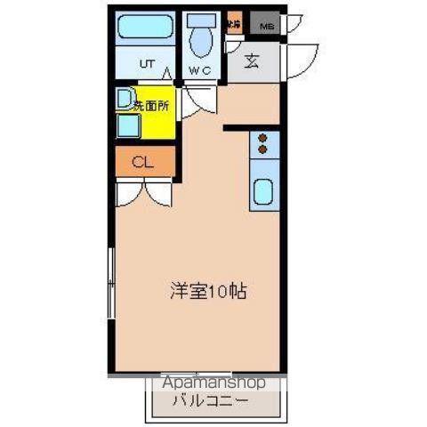 ルート宮崎(ワンルーム/1階)の間取り写真