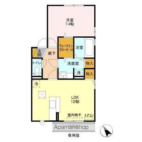 ヴァンガード I(1LDK/1階)の間取り写真