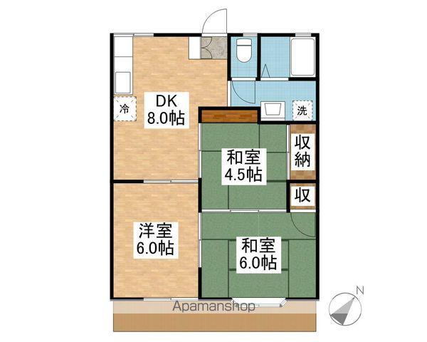 エスポアール中村A(3DK/1階)の間取り写真