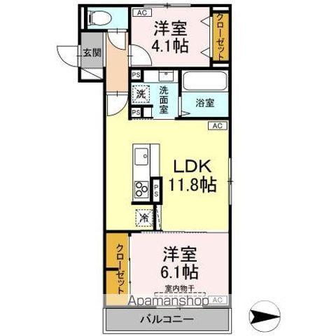 ボヌール T(2LDK/2階)の間取り写真
