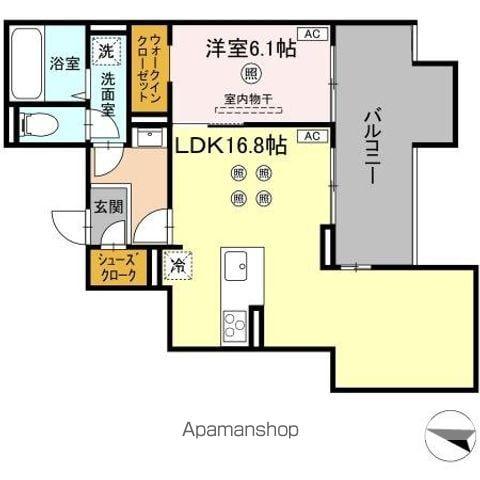 プランドゥブレ西新(1LDK/2階)の間取り写真