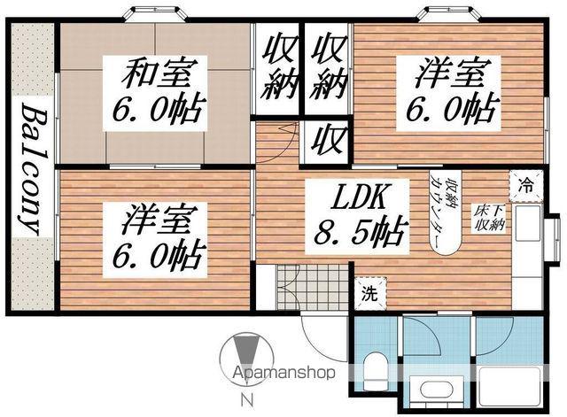 レジデンスヒロ・Ⅰ(3DK/1階)の間取り写真