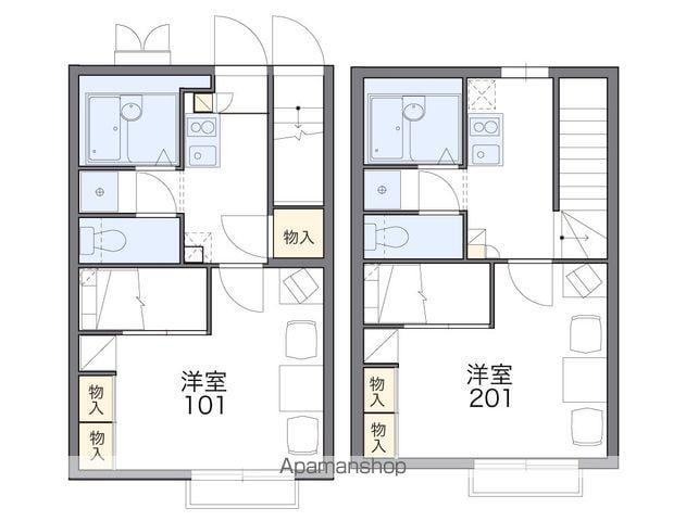 レオパレスプレミール鳥の木(1K/1階)の間取り写真