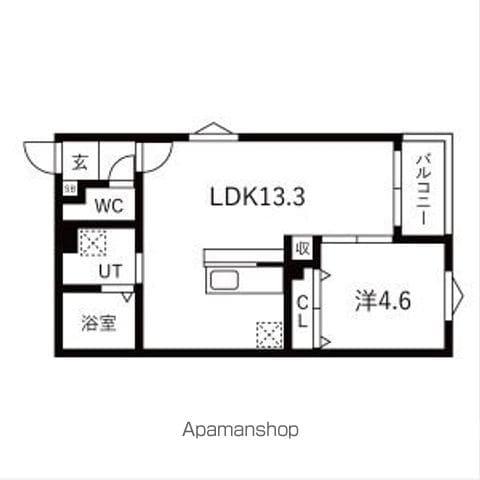 BC生駒C(1LDK/3階)の間取り写真