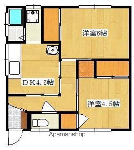 広島県福山市 1階建 築52年(2K)の間取り写真