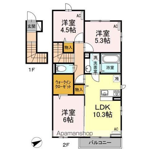 ウエストパーク西台(3LDK/2階)の間取り写真