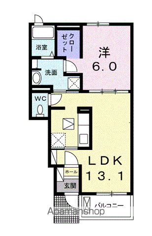 クレアホーム(1LDK/1階)の間取り写真