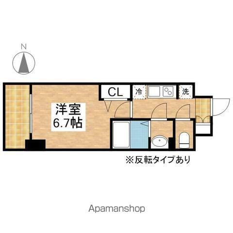 メイクス鶴舞Ⅱ(1K/6階)の間取り写真