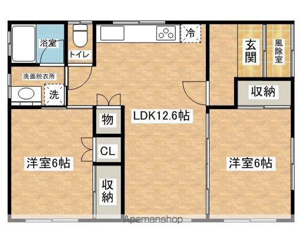 奥羽本線 横手駅 徒歩19分 1階建 築31年(2LDK)の間取り写真