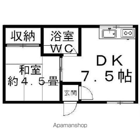 宮腰コーポ(1DK/2階)の間取り写真