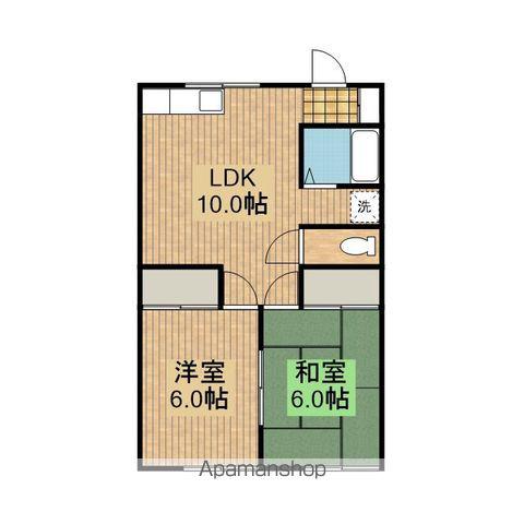 コーポ坂の上(2LDK/2階)の間取り写真