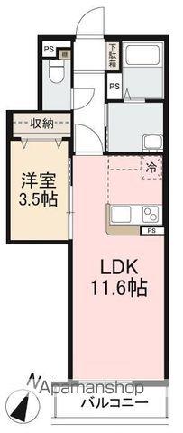 FORTE塩上町(1LDK/1階)の間取り写真