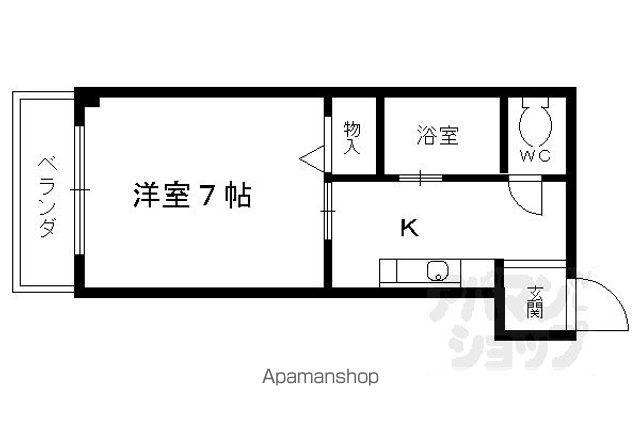 ロジュマン藤井(1K/2階)の間取り写真