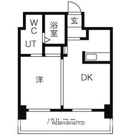 プライマル札幌北4条(1LDK/8階)の間取り写真