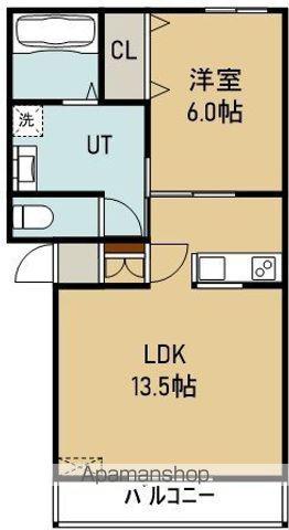 ル スリール(1LDK/1階)の間取り写真
