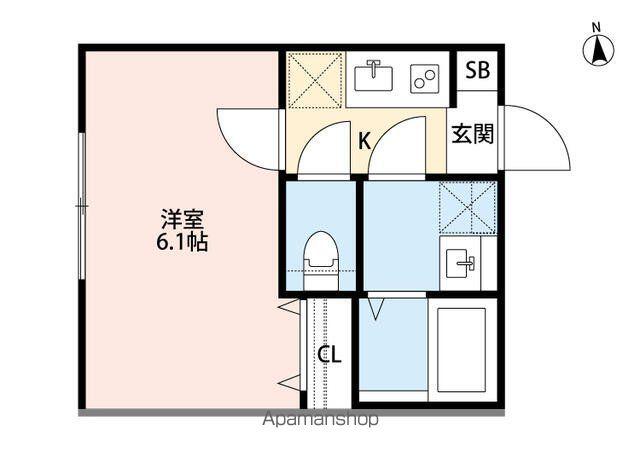 CRASTINE西馬橋1丁目クラスティーネニシマバシイッチョウ(1K/1階)の間取り写真
