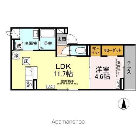 パークサウス栗田(1LDK/1階)の間取り写真