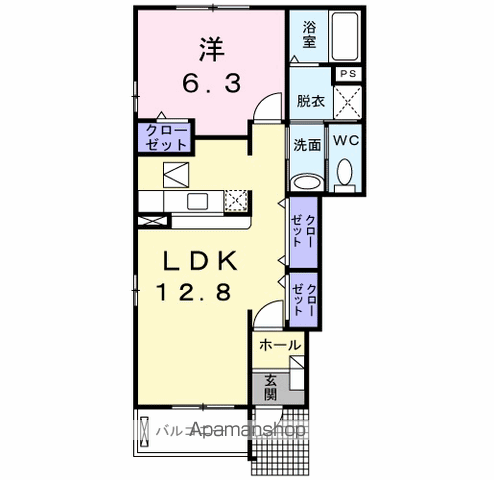 フォレストヒルズ(1LDK/1階)の間取り写真