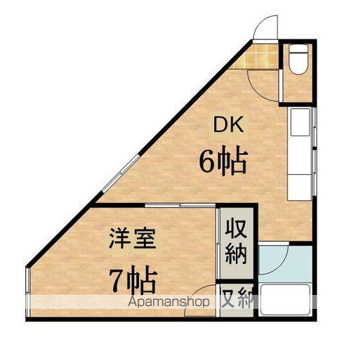 ファーストビル(1DK/1階)の間取り写真