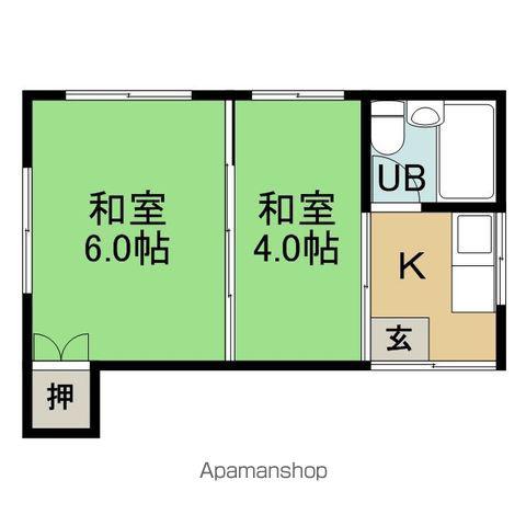 福山コーポ(2K/2階)の間取り写真