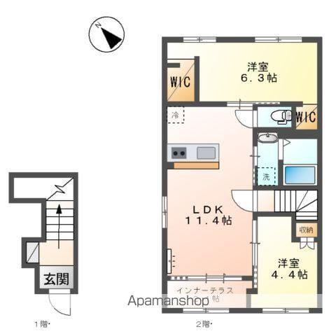 パルテノス(2LDK/2階)の間取り写真