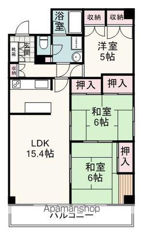 ハイツ伝馬町(3LDK/9階)の間取り写真