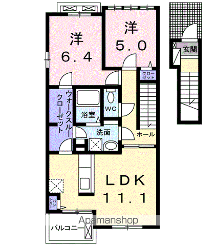 MAISON DYLUS Ⅰ(2LDK/2階)の間取り写真
