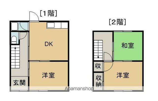 内海マンション戸建て 西棟東側(3DK/2階)の間取り写真