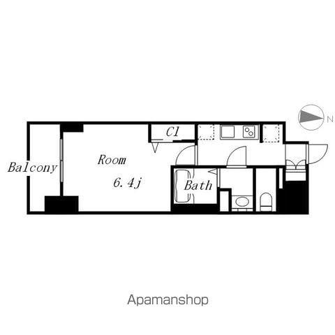 プレサンス広小路通葵(1K/14階)の間取り写真