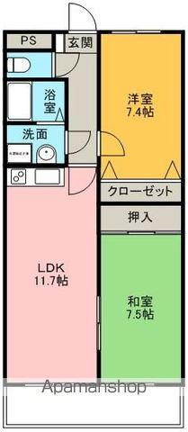 ポットヴァレー(2LDK/3階)の間取り写真