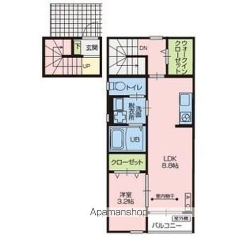 アズグレイス(1LDK/2階)の間取り写真