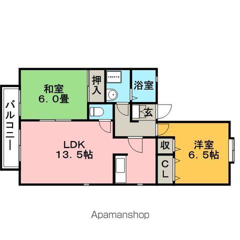 ガーデニア(2LDK/1階)の間取り写真