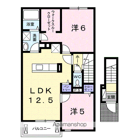 サンシャインA(2LDK/2階)の間取り写真