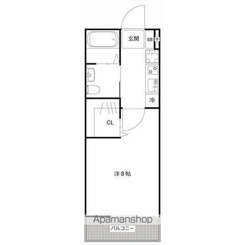 MQUARTO拝島Ⅱ(1K/1階)の間取り写真