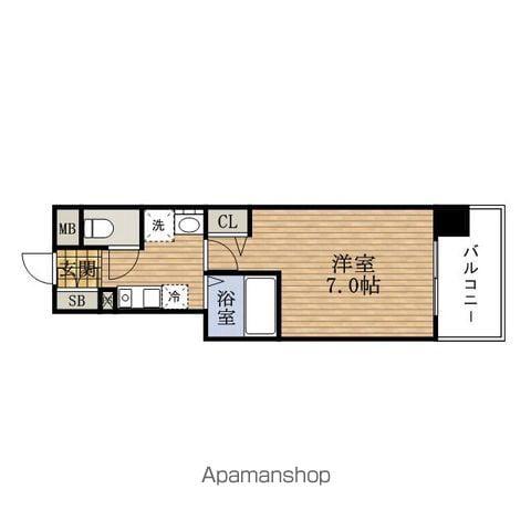 グランセレブHOMMACHI(1K/2階)の間取り写真