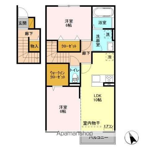 コトー・シェソワ 1(2LDK/2階)の間取り写真