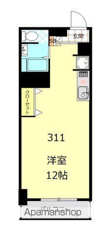 東和緑野ダイヤモンドマンション(ワンルーム/3階)の間取り写真