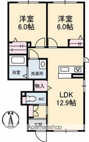 シャーメゾン明治橋(2LDK/1階)の間取り写真