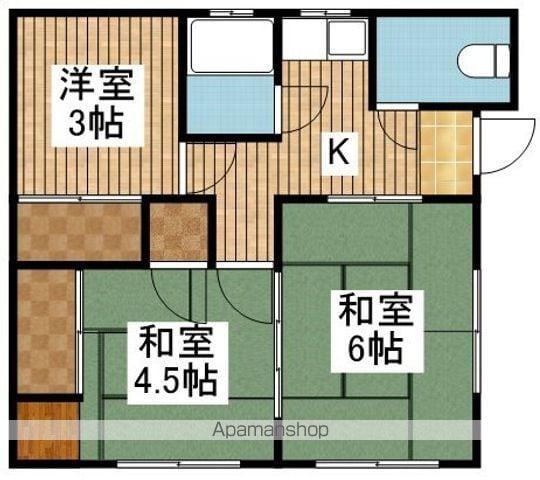 井浦アパート(3K/2階)の間取り写真