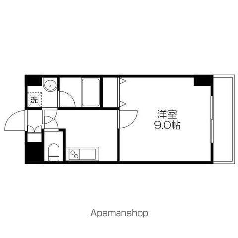 エンゼルプラザイースト1(1K/9階)の間取り写真