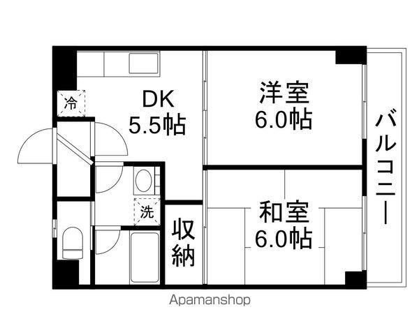 バローゼ7(2DK/4階)の間取り写真