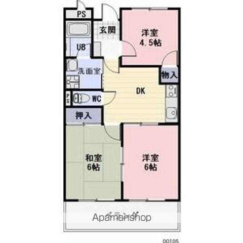 LIMPIAハッピー(3K/2階)の間取り写真