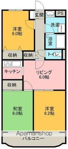 メゾンドアルファⅡ(3DK/4階)の間取り写真