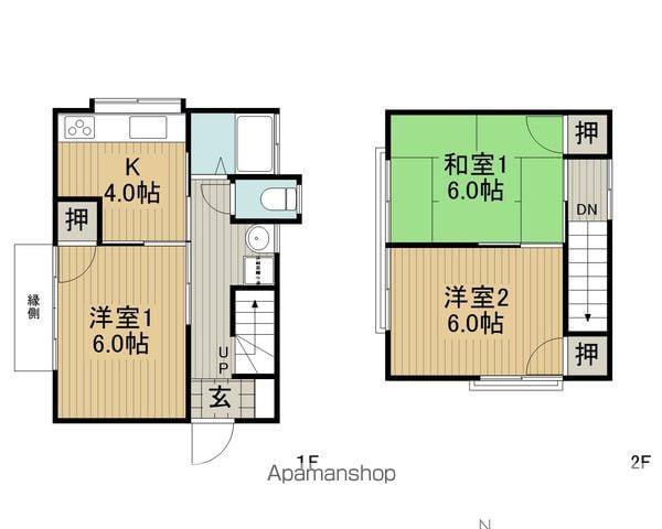中央本線 茅野駅 徒歩40分 2階建 築44年(3K)の間取り写真