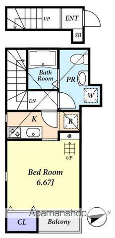 レヴァータ(1K/2階)の間取り写真