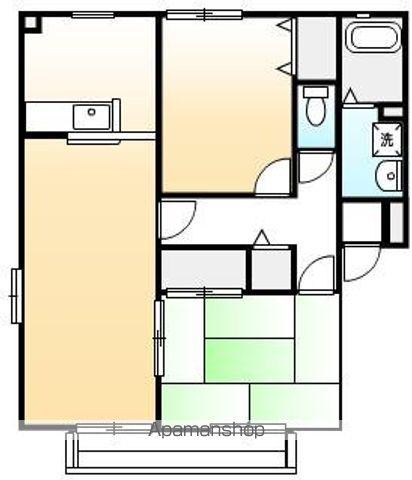 ウィンディア西町(2LDK/1階)の間取り写真