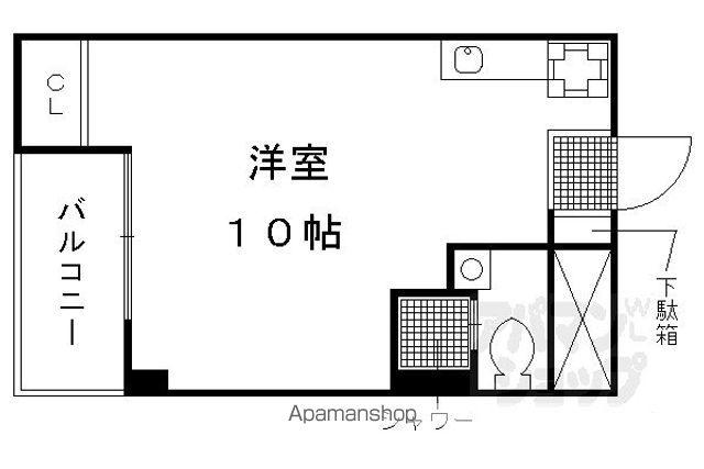 セントラルハイツ(ワンルーム/4階)の間取り写真