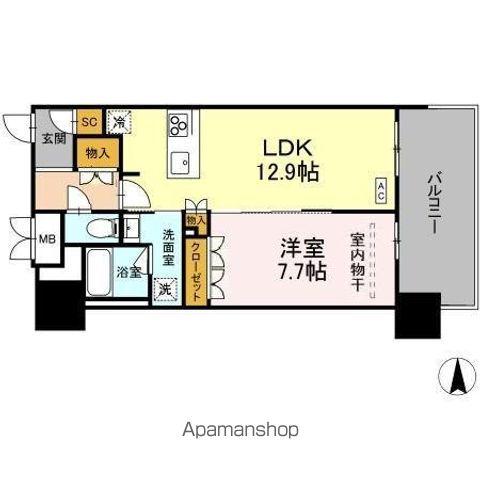 THE REJUVEPORT KISARAZU(1LDK/11階)の間取り写真