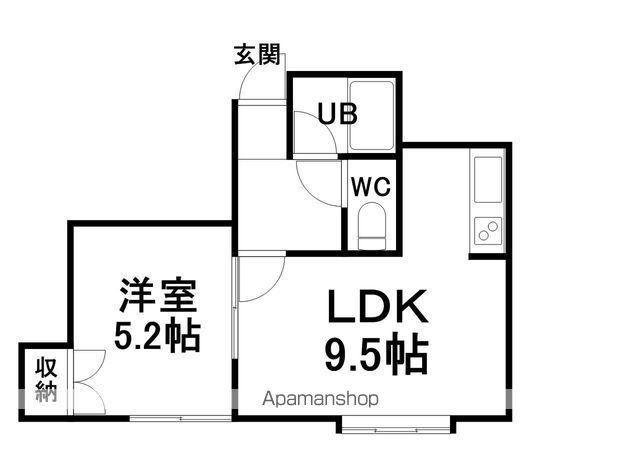 コンフォート北郷58(1LDK/2階)の間取り写真