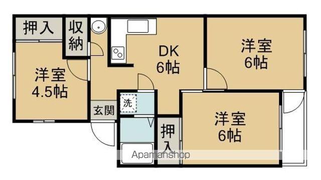 川端マンション(3DK/2階)の間取り写真